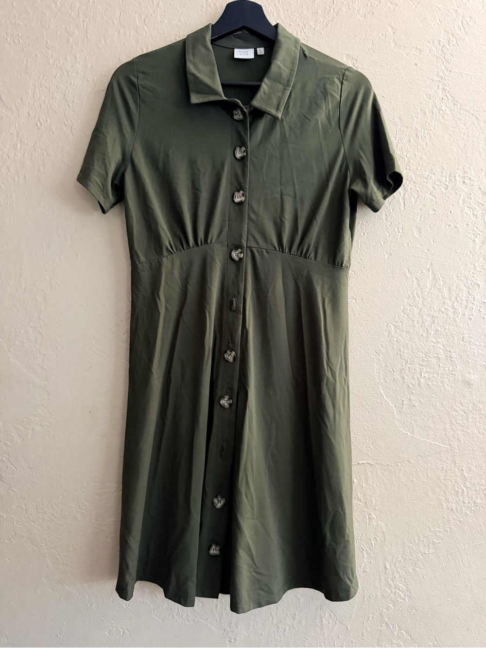 Good Luck Gem Olive Green Midi Button-Front Dress